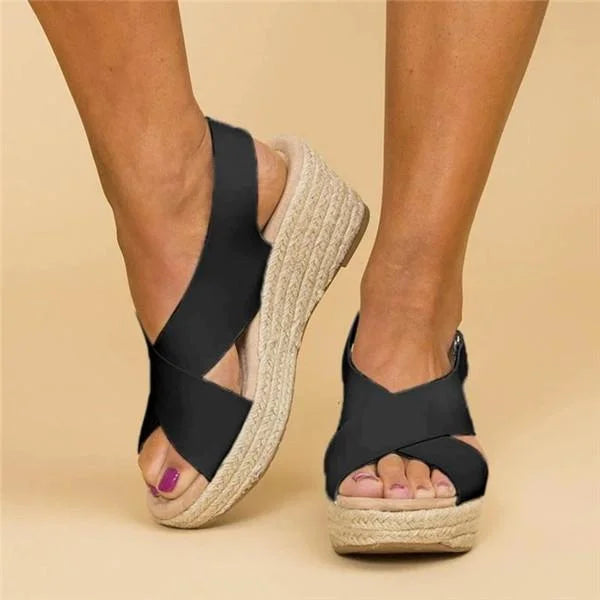 EvoWear | Orthopaedic Wedge Espadrilles in Taupe