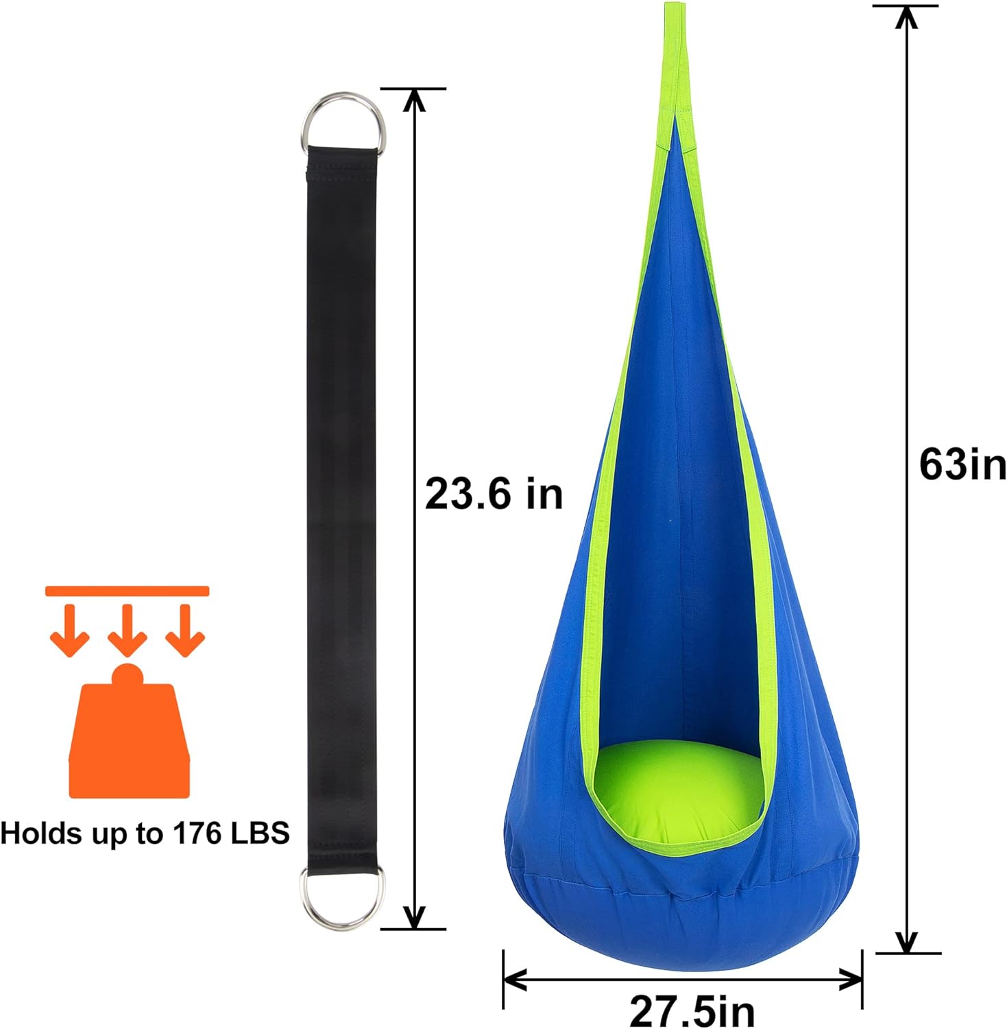 Kinderhangstoel voor Binnen & Buiten – Comfortabele Schommelstoel met Kussen | CocoonNest van HushPlay
