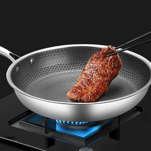 ChefPixel | Stainless Steel Frying Pan with Scratch-Resistant Non-Stick Technology