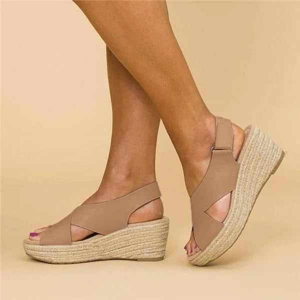 EvoWear | Orthopaedic Wedge Espadrilles in Taupe