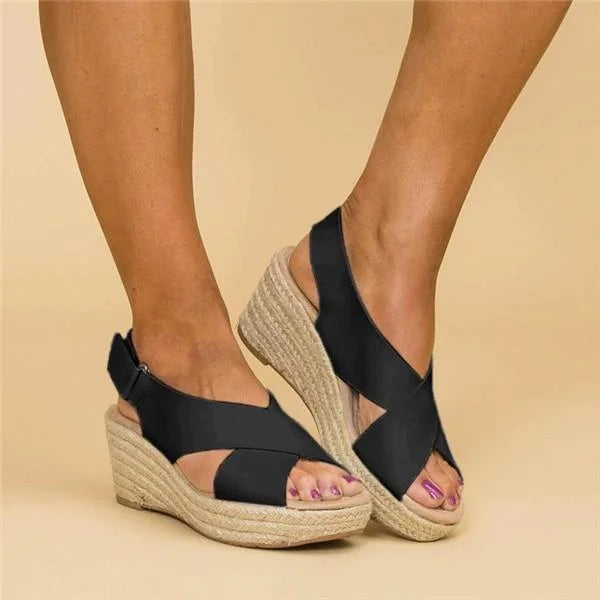 EvoWear | Orthopaedic Wedge Espadrilles in Taupe