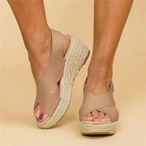 EvoWear | Orthopaedic Wedge Espadrilles in Taupe