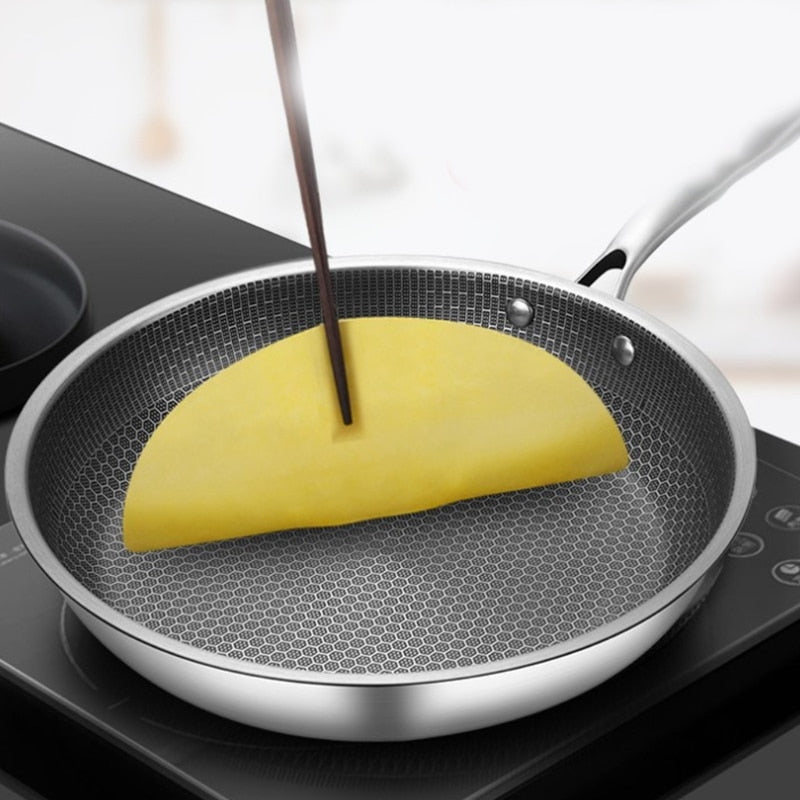 ChefPixel | Stainless Steel Frying Pan with Scratch-Resistant Non-Stick Technology