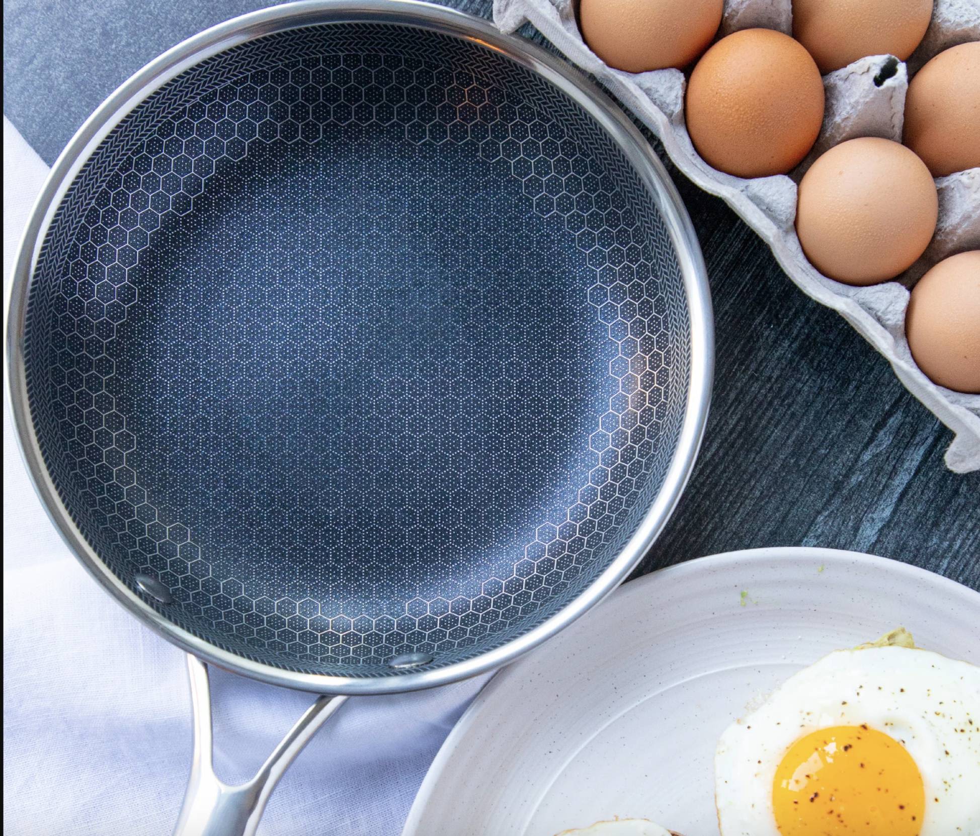 ChefPixel | Stainless Steel Frying Pan with Scratch-Resistant Non-Stick Technology